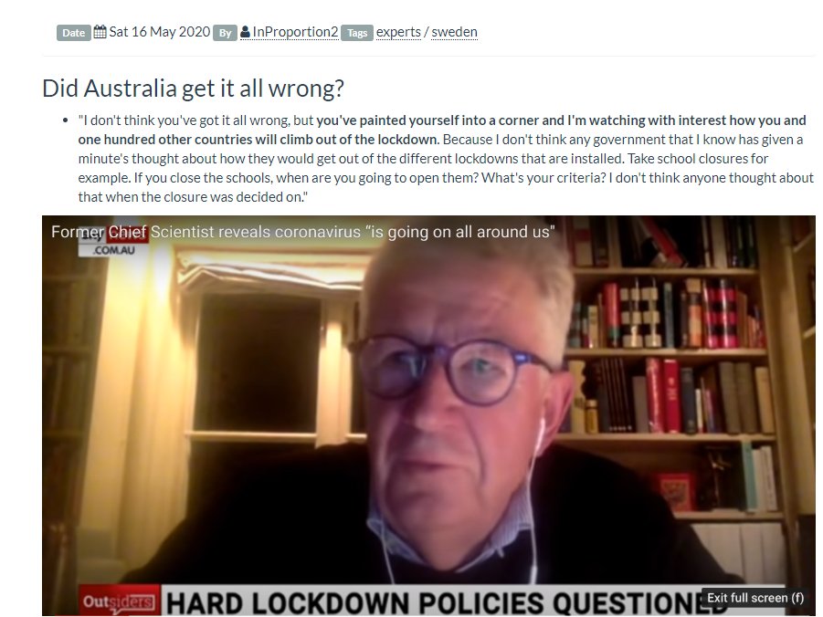 Den 16 maj satt Giesecke i Australiensisk tv och skulle bli slaktad. Han vände ist på steken och ifrågasatte hur Australien skulle hantera sin öppning. Det blev ganska stort i media. Nu stängs Melbourne ned igen i 6 veckor och 5 miljoner människor tvingas åter till lockdown.