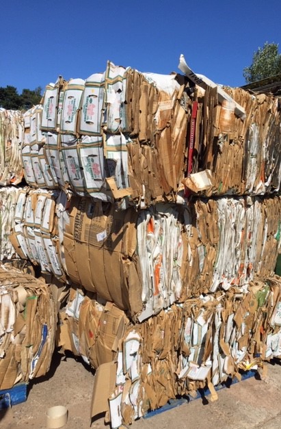 OWHA11's tweet image. Baled #cardboard trays/boxes from #vegetables baled for space saving and handling ease, waiting to be sent off for #recycling through OWHA