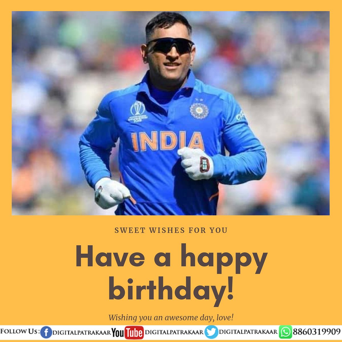 Digital_patrkar's tweet photo. इंडिया cricket टीम के पूर्व कप्तान महेंद्र सिंह धोनी को उनके जन्मदिवस की हार्दिक शुभकामनाएं #MSDhoni #mahendrasinghdhoni #Mahi #DhoniBirthdayCelebrations @msdfansofficial https://t.co/NY9QhihpCf