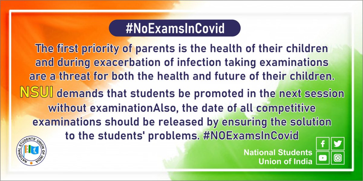 ZSajju's tweet photo. This is not a right time for examination we need to save our lives.. 
#NoExamsInCovid

#StudentsLivesMatters https://t.co/HojnwHxXNR