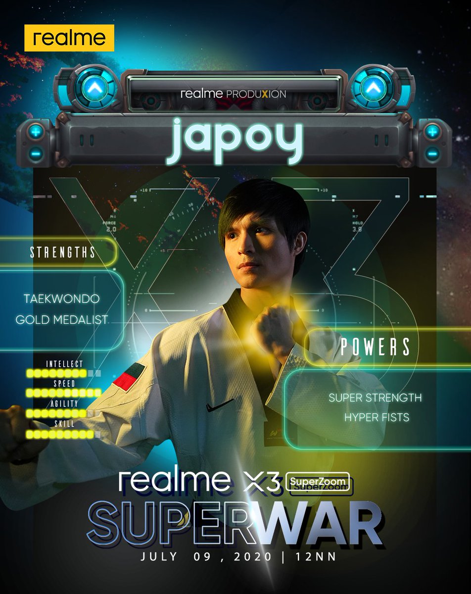 The real measure of your strength is what you do with power, but it’s in your hands to choose and be super!
Let <a href="/JapoyLizardo/">billy.velasco@ayhoo.</a> take you to the most-awaited #realmeX3SuperWar on July 9, 12:00 NOON
bit.ly/realmeX3PHLive
#realmeX3SuperZoom #SuperZoomSuperSpeed