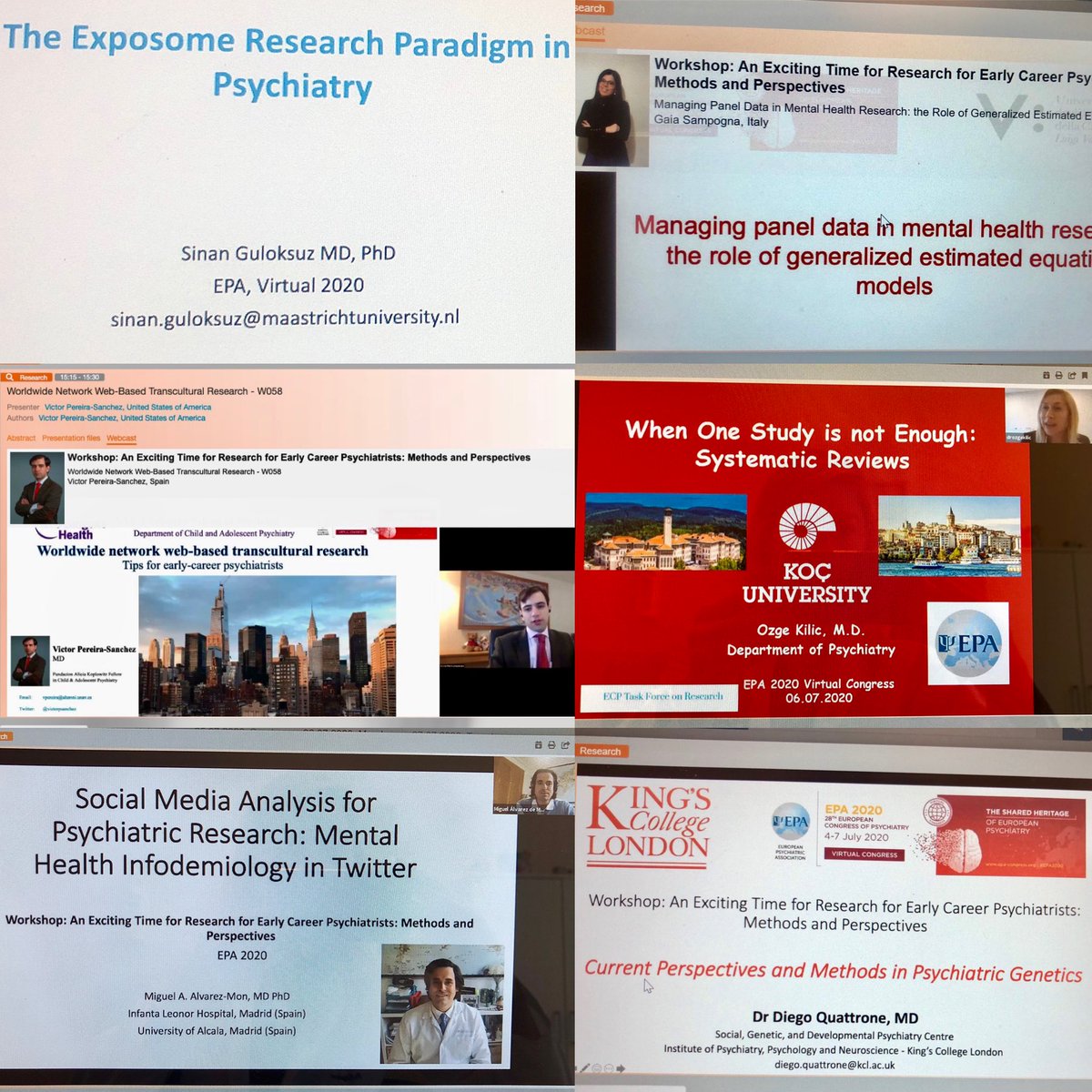 drozgekilic's tweet image. Thanks to all faculty who contributed to the workshop ‘Exciting time for research for early career psychiatrists’ by Task Force on Research of #EPA #ECPC #EPA2020 ⁦@sinanguloksuz⁩ ⁦@victorpsanchez⁩ ⁦@Gaia_Sampogna ⁦@diego_quattrone⁩ @Miguel A.Alvarez-Mon