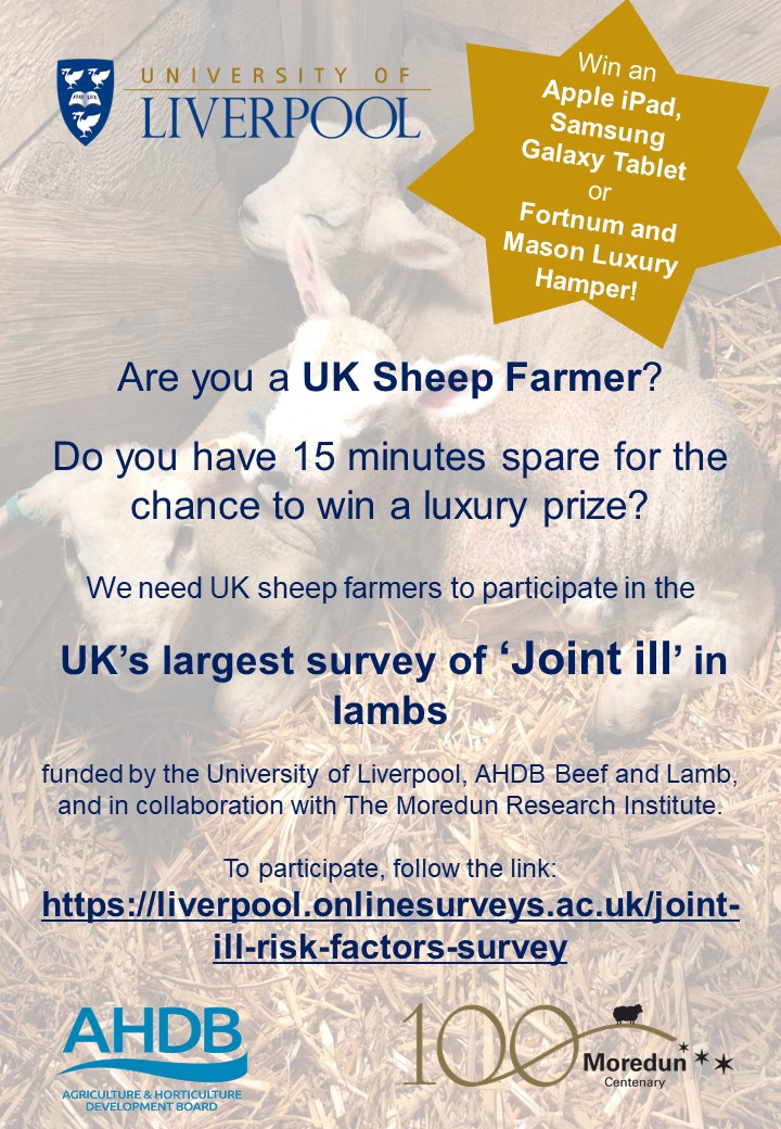 Sheep farmers - joint ill is a horrible disease that we really need to sort out.  Whether it affects your flock or not, we really need you to complete this survey - liverpool.onlinesurveys.ac.uk/joint-ill-risk…
Please do click through &amp; RT - thanks #teamsheep #sheep365