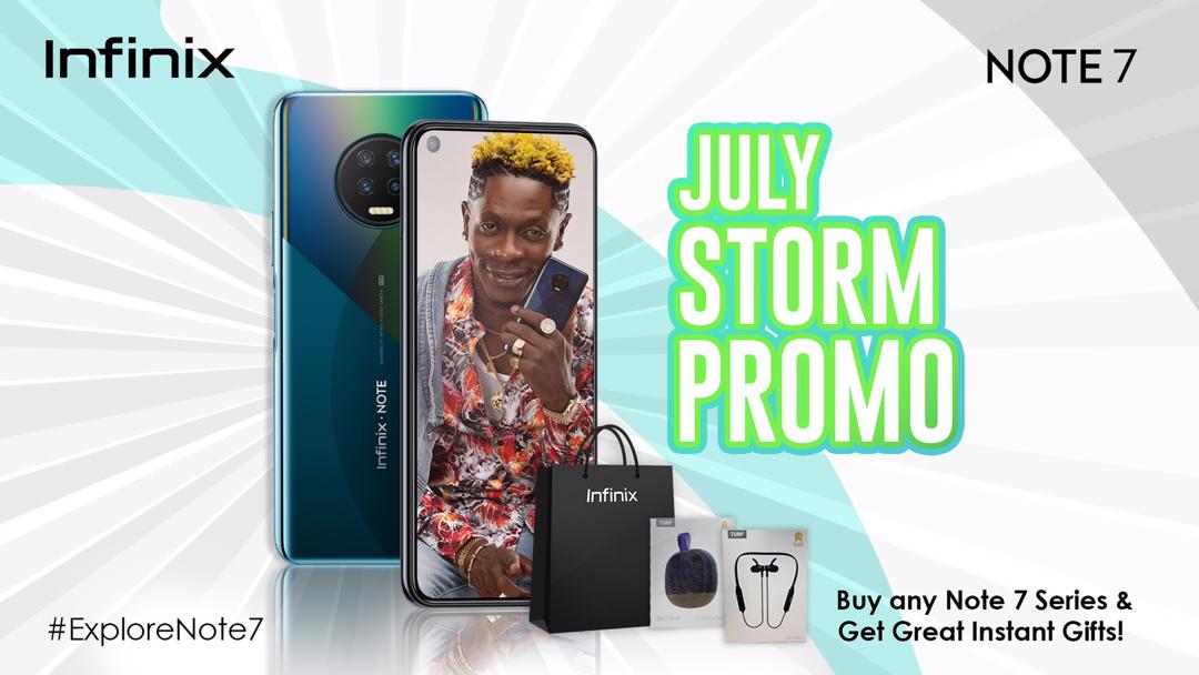InfinixGhana's tweet photo. We’ve got exciting news fam 📢
July just got better with the Infinix July Storm Promo😎
All you gotta do is purchase any Infinix Note 7 series to win amazing gifts 🎁 instantly.😍
Visit the nearest Infinix shop to get yours❗️
#ExploreNote7 #XJulyStormPromo #ShattaTuesdayMarket https://t.co/sTRiojjrxT