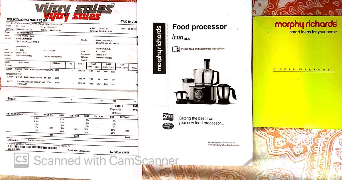 tusharbedi's tweet photo. Bought this @MorphyIndia #FoodProcessor in #January, started using it in #April and it’s conked off in #June. ZERO support from the brand. The toll free number rings, gets picked up and is promptly disconnected without anyone saying anything.
#DisgruntledCustomer #Scam https://t.co/DEKuDSHghN