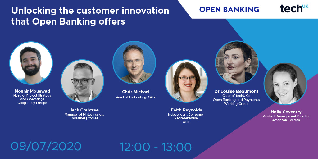 This Thursday 9th July from 12pm - our next webinar: 

"Creating the Customer Journey of Tomorrow"

Co-hosted with <a href="/techUK/">techUK</a> - and featuring <a href="/LouiseHBeaumont/">Dr Louise Beaumont</a> | <a href="/FaithReynolds1/">Faith Reynolds</a> | <a href="/AmexUK/">American Express UK</a> | <a href="/GooglePay/">Google Pay</a> | <a href="/Yodlee/">Yodlee</a>
 
This one is not to be missed - register today. bit.ly/3dUIQxV