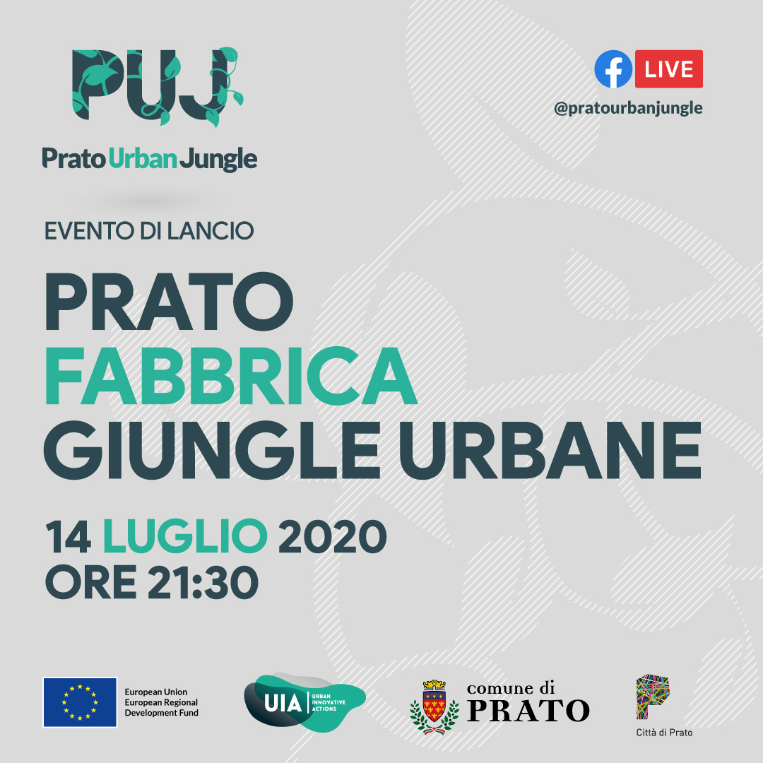 Tutto pronto per il kick off di #Prato Urban Jungle!
Quando: martedì 14 luglio, ore 21:30
Dove: l'evento, registrato Live dal Centro Pecci (posti tutti esauriti), sarà trasmesso su Facebook Live sulla pagina #pratourbanjungle