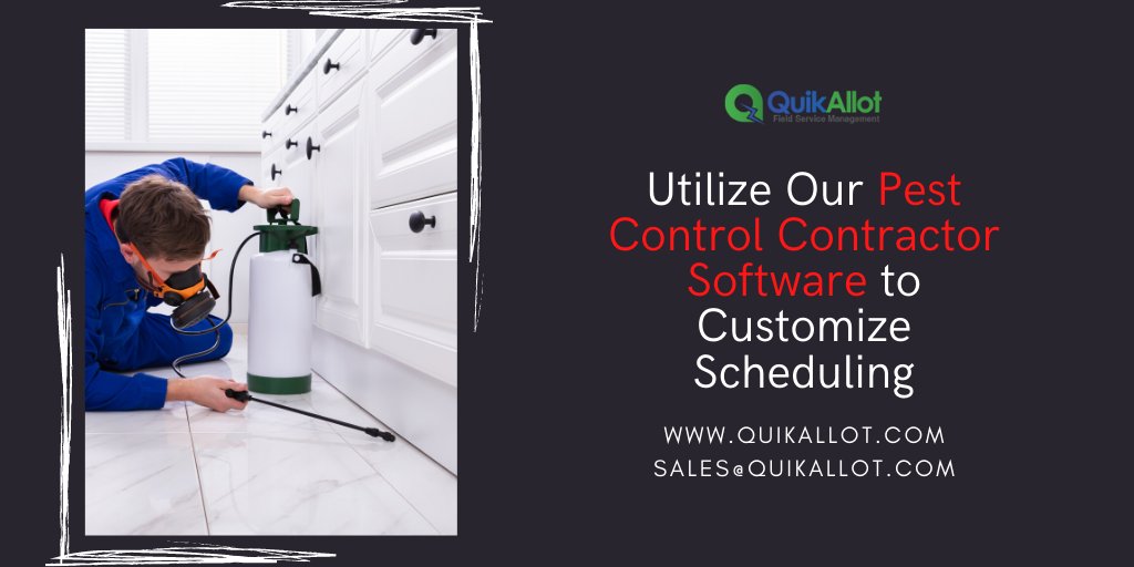 quikonesolution's tweet image. Utilize our #PestControl #ContractorSoftware to customize scheduling – bit.ly/2yVFNGC

#QuikAllot #FSM #FieldServiceSoftware