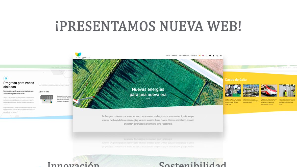 Os presentamos nuestra nueva web totalmente renovada. Una página que transmite los valores de nuestra empresa y es un reflejo fiel de nuestro trabajo.

Descubre avangreen.com

#sostenibilidad #energiasrenovables #agua #solar #eficienciaenergetica