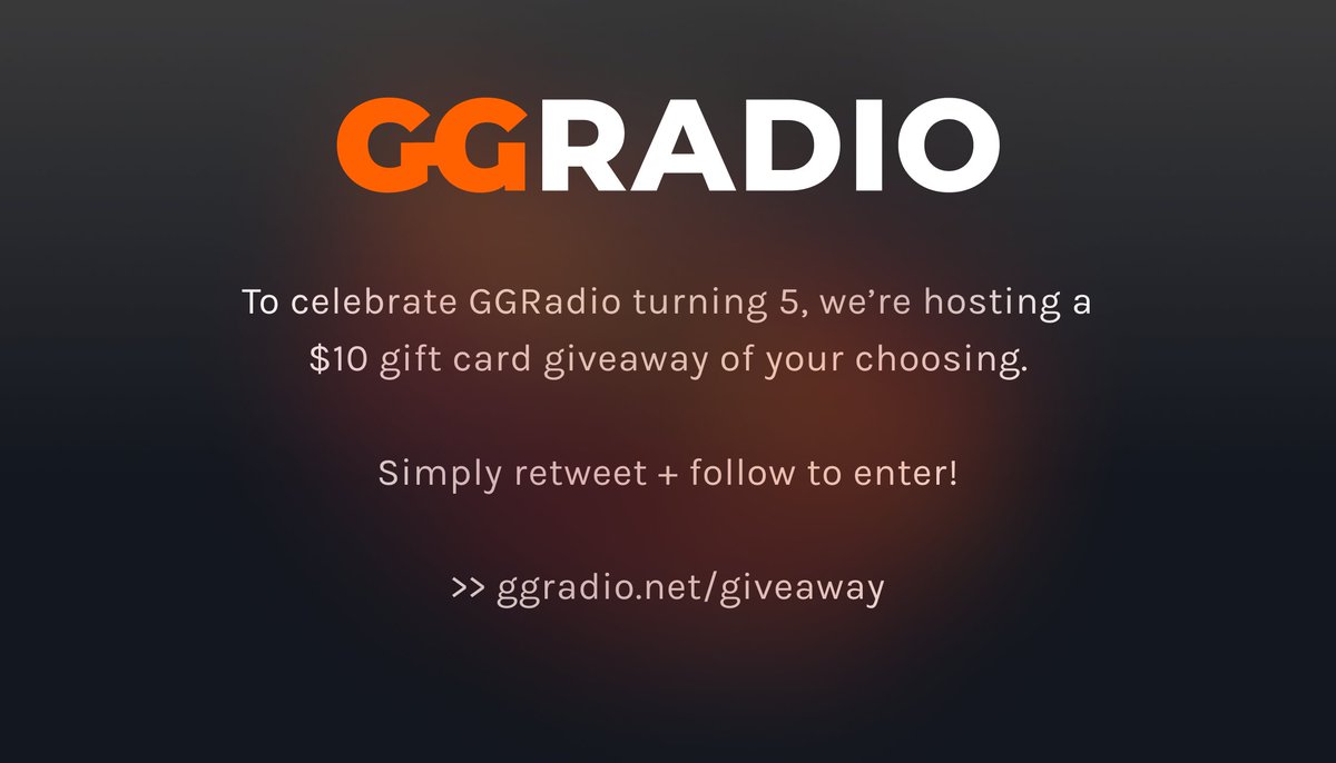 After months of work, weβve launched GGRadio 5 today!
βΆ https://t.co/suXoME5UKN
#RT and #Follow to enter for our $10 PSN, Xbox or Steam gift card giveaway to celebrate!
#xbox #psn #giftcard #giveaway #radio #gaming #esports #gamer #music #playstation #nintendo #csgo #ets2 https://t.co/7s69VwZgdi