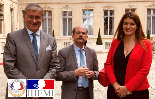 Rencontre @Place_Beauvau entre <a href="/MarleneSchiappa/">🇫🇷 MarleneSchiappa</a> ministre déléguée à la citoyenneté, Michel ROUZEAU de l’IGA et Jean Martin JASPERS. #IHEMI engage une réflexion stratégique sur un nouveau programme de formation de haut niveau sur #Citoyennete, soumis à l’arbitrage des  autorités.