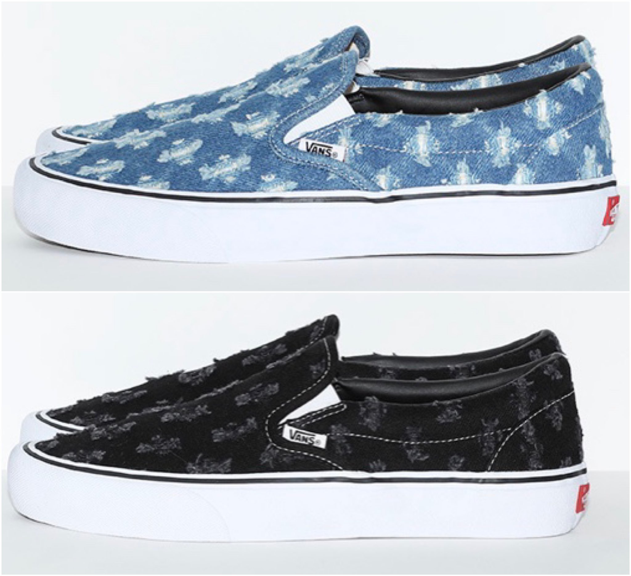 DropsByJay on X: "Supreme/Vans “Hole Punch Denim” Slip On