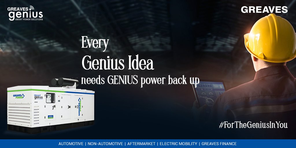 GreavesCottonIN's tweet photo. "Everything begins with an idea" and the Genius is here to power those ideas. A Genius Genset #ForTheGeniusInYou
Know More - https://t.co/GG1DhUShSz
#GreavesGeniusGenset #GeniusGenset #Greaves #GreavesPower https://t.co/7dvVcM57Jv