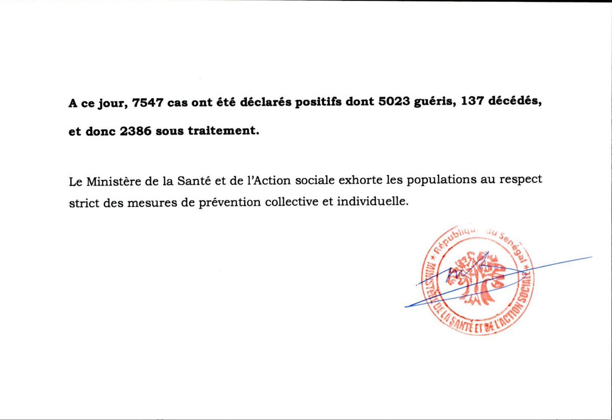 StatInfoSenegal's tweet photo. Communiqué MSAS https://t.co/sFgn6pSVYb