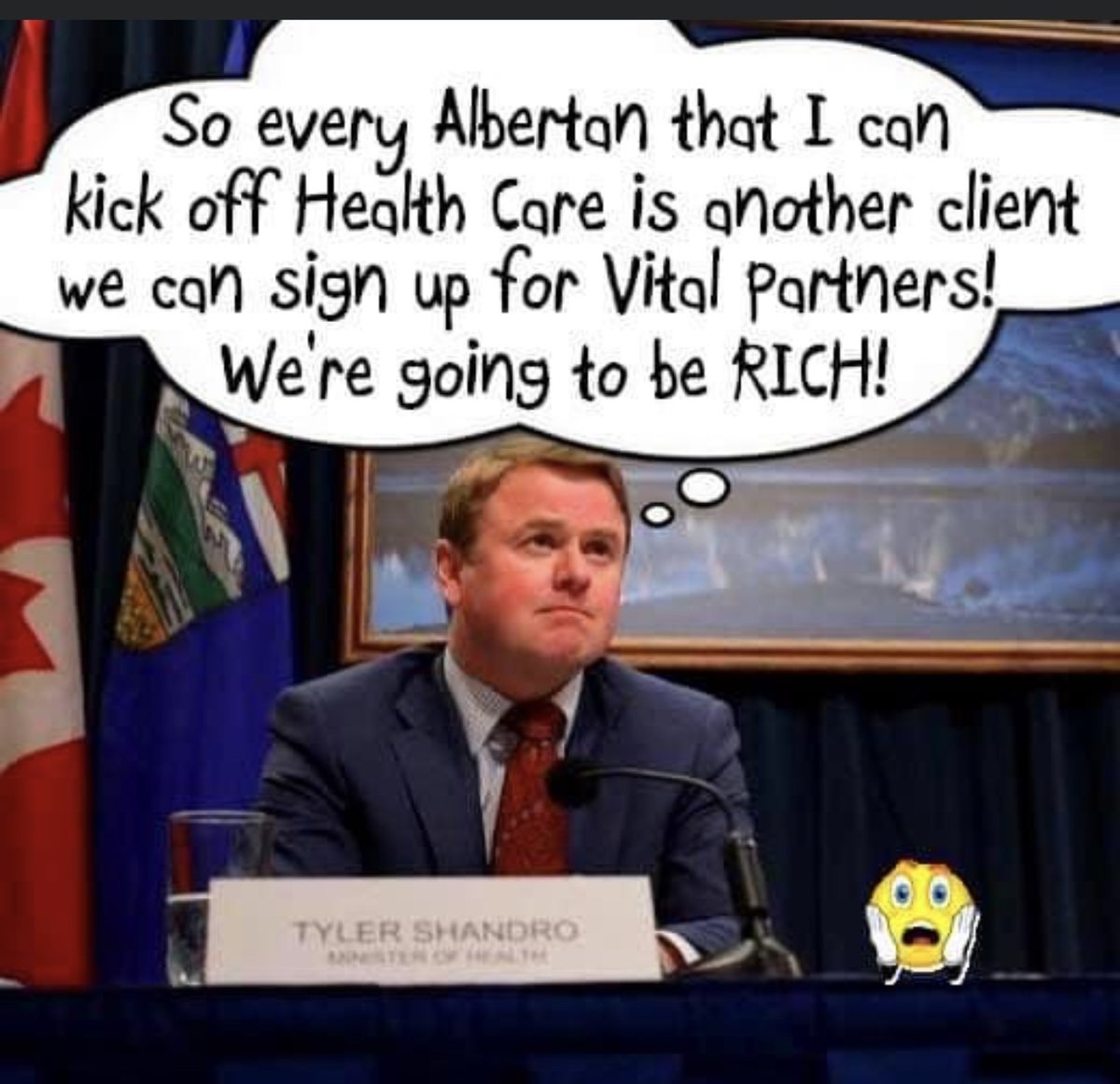 That's the story of how Tyler did the health crisis.  #ResignShandroNow  #AbLeg, time for your story...Follow  @AB_MD_WarRoom,  @FriendsMedicare,  @Albertadoctors,  @_AUPE_,  @albertateachers  @SOSAlberta,  @CJEdmonton,  @UnitedNurses, and  @dr_oru for more stories about the UCP.