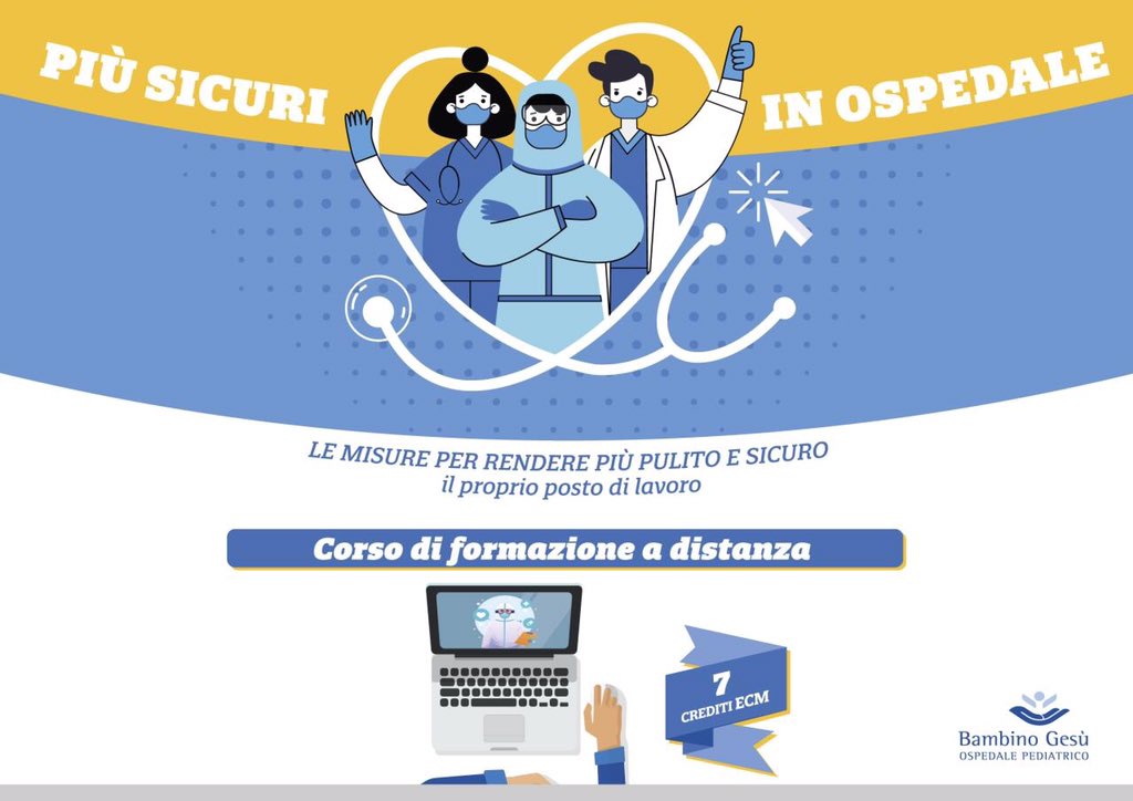 Sgarrupati's tweet photo. ⛑️ Lavorare sicuri! ⛑️
Per iscriversi ➡️ https://t.co/g4jP5ltVoZ
#CorsodiFormazione a Distanza (#FAD)per far conoscere i rischi presenti e le misure di prevenzione per rendere il posto di lavoro un posto sicuro. Rivolto al personale sanitario.Durata #7ore #7crediti #ECM. https://t.co/9QoYTuqkB3
