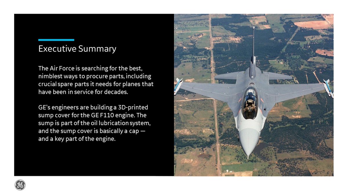 GEAdditive's tweet photo. The @usairforce is continually maintaining and sustaining their fleet of aircraft, many of which have been in service for decades. When faced with the challenge of sourcing and producing spare parts, they looked to @GEAviation and GE Additive for solutions. #AdditiveMoment https://t.co/oau0Usulk3