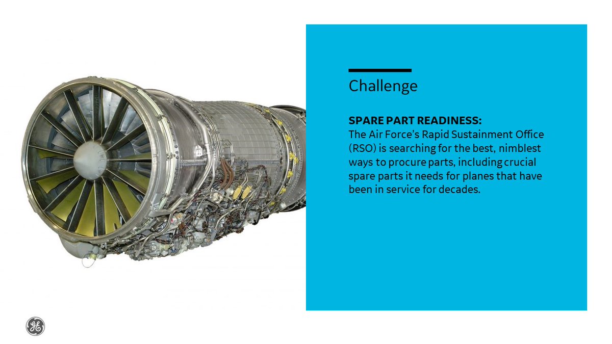 GEAdditive's tweet photo. The @usairforce is continually maintaining and sustaining their fleet of aircraft, many of which have been in service for decades. When faced with the challenge of sourcing and producing spare parts, they looked to @GEAviation and GE Additive for solutions. #AdditiveMoment https://t.co/oau0Usulk3