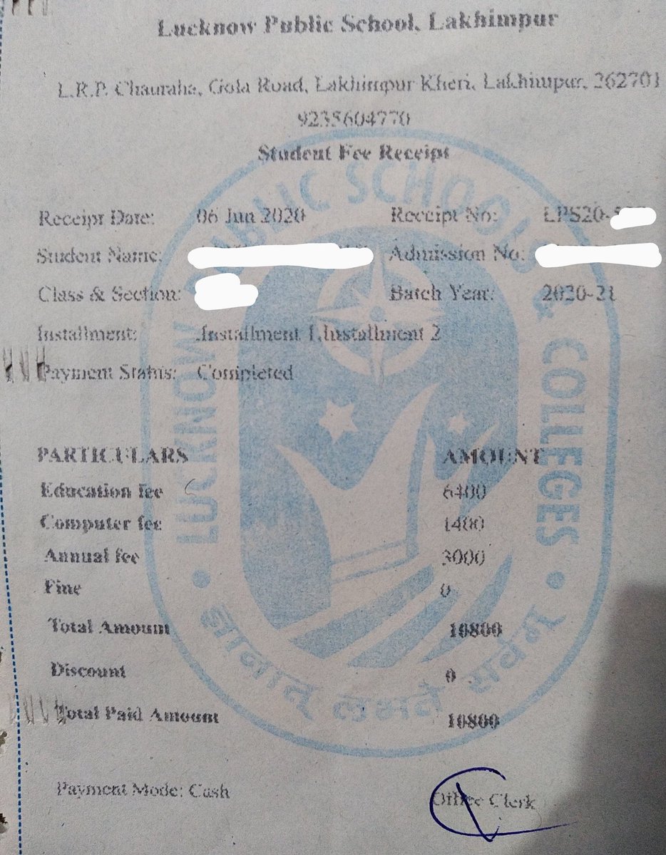 uterohuman's tweet photo. Why students of @LucknowPublic getting charged computer fee 1400INR when they are not even using school's computer system?
@spsinghmgrlps @KantiSingh9 @LucknowPublic @DrRPNishank @myogiadityanath @CMOfficeUP #SayNoToExtraFee https://t.co/JqWkeaulBD
