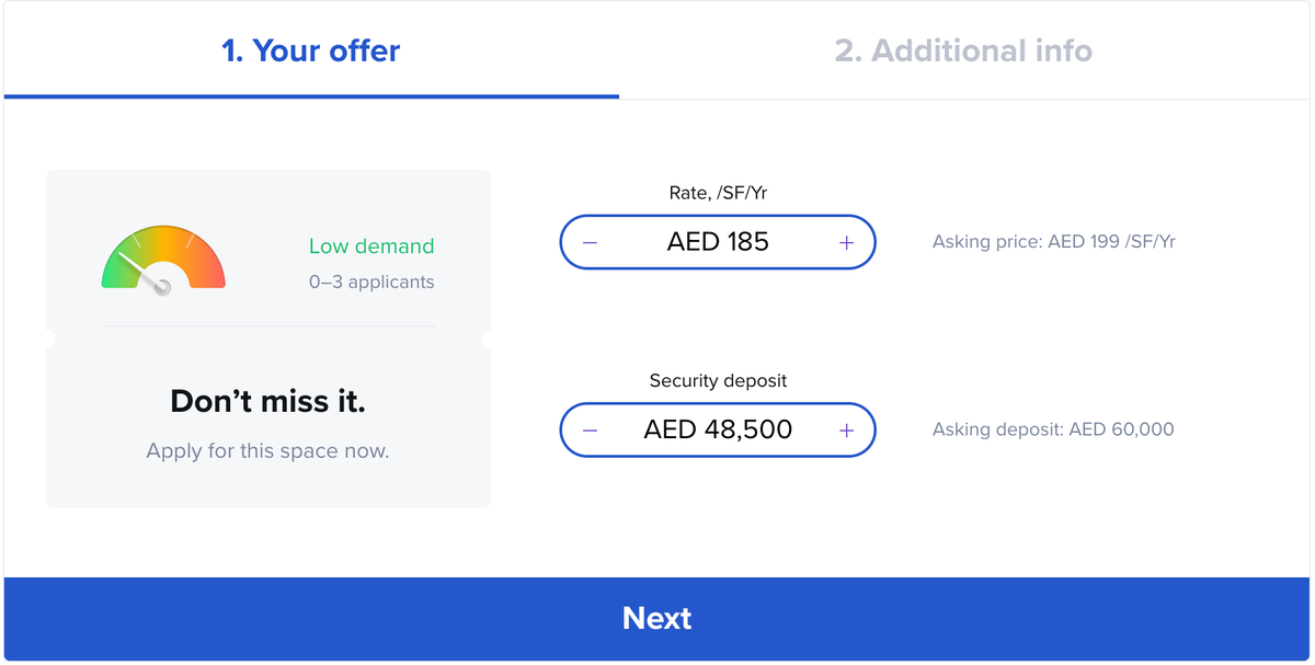 FloorlyApp's tweet photo. Did you know that you can adjust the lease terms for your next commercial lease online?
Analyze the competition and make a custom offer to a property manager of any retail space on Floorly. https://t.co/mCtk4Dm6Yn