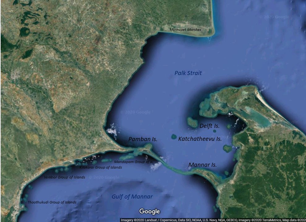 The sediment accretion and erosion is not limited to the section between Rameshwaram and Mannar, deposition has been happening close to the group of islands between Thoothukudi and Mandapam. There is also a spit formation in Kodikarai which has formed Muthupet salt marshes