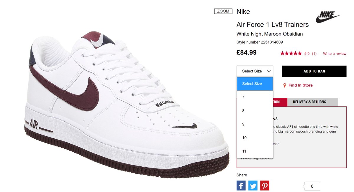 air force 1 lv8 trainers white night maroon obsidian