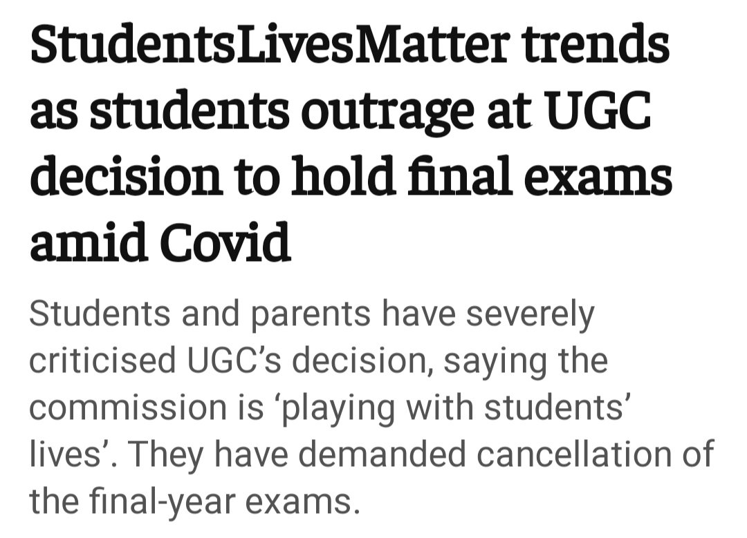 mdmeena_'s tweet photo. 8 semesters, 45 subjects, 135 exams, 500 assignments.
only 4 exams are remaining.
Is the 135 exam we have given so far not enough?
The dictatorial attitude is being adopted with the students.
#ugcreleaseguidelines
#StudentLivesMatters
#cancelfinalyearexam
#ugc_cancel_exam https://t.co/iMshUu0TIf