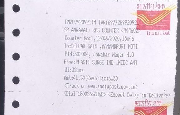 SanketKapse13's tweet photo. @IndiaPostOffice
I have sent one parcel by Speed Post from AMRAVATI Maharashtra, dated 12/06/2020.
It is not yet delivered, I request you to look into the matter and please get it delivered as soon as possible. 
Waiting for your response. https://t.co/tvd7yDSbYi