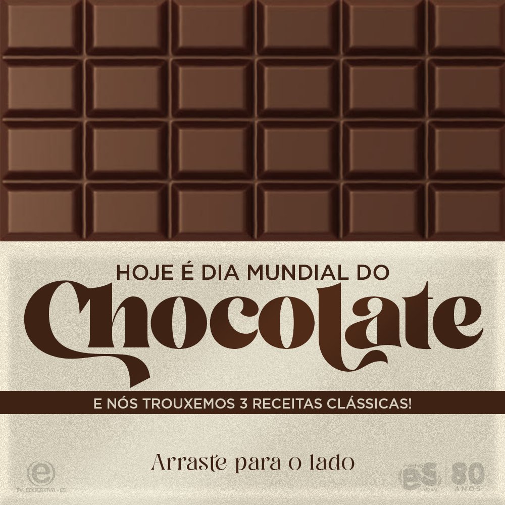 radioes891fm's tweet photo. QUEM NÃO AMA É PORQUE NUNCA PROVOU

A gente também é chocólatra por aqui rsrs. E hoje é o Dia Mundial do Chocolate. Pensando nisso, trouxemos algumas opções de como saborear essas delícias. É só arrastar pro lado pra conferir:

#DiaDoChocolate #Chocolatra #TVEIndica #FiqueEmCasa https://t.co/sLY3ktKJzb