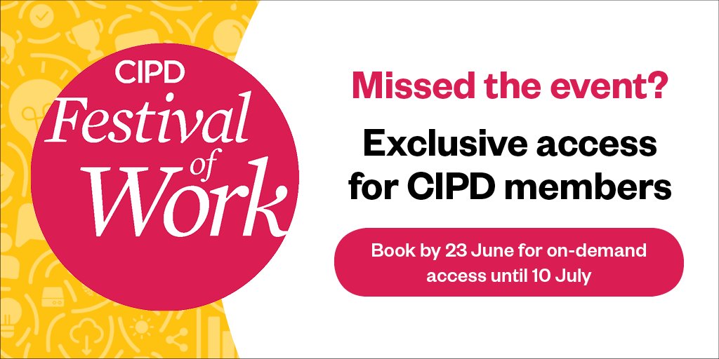 CIPD's tweet photo. Just 3️⃣ days to go until the sessions expire from the #FestivalOfWork 💜 Please note this is for people who have already registered! https://t.co/jR7I6w5tMK #StrongerWithCIPD https://t.co/UeRlmujXYI