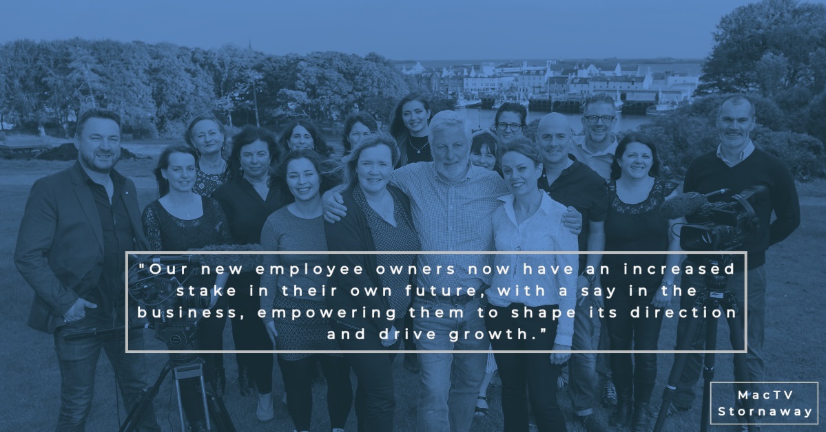 cdscotland's tweet photo. “Employee ownership ensures that the company is owned by &amp; run for the benefit of those most close to it, while providing ongoing economic benefit by anchoring jobs in the local community.” 

Find out more about MacTv &amp; why they chose #employeeownership

https://t.co/nUcw8SBTvB https://t.co/XzivesZyuN