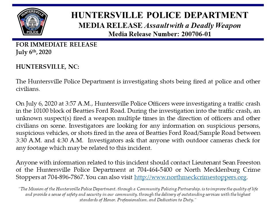 HuntersvillePD's tweet image. SHOTS FIRED AT POLICE/CIVILIANS.  We need your help identifying/locating the individuals who shot at police and civilians while officers were working a traffic crash involving injuries on Beatties Ford Rd.  #HelpIdentify #MediaRelease #HuntersvillePD