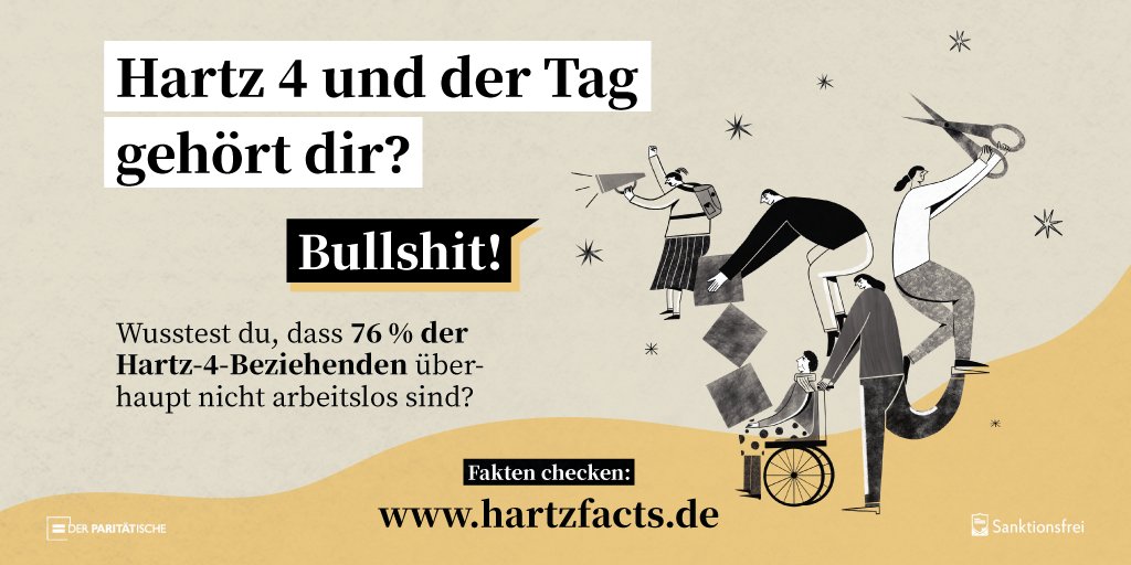 Sanktionsfrei (@sanktionsfrei) on Twitter photo "Wer sich anstrengt, findet auch eine Arbeit", "Hartzer sind alle faul" - Bullshit! Zusammen mit dem <a href="/Paritaet/">Der Paritätische</a> machen wir Schluss mit Vorurteilen und liefern Fakten: hartzfacts.de
#SolidaritätStattVorurteile #VertrauenStattDruck #ArmutNervt #Hartz4 #HartzI #HartzFacts "Wer sich anstrengt, findet auch eine Arbeit", "Hartzer sind alle faul" - Bullshit! Zusammen mit dem <a href="/Paritaet/">Der Paritätische</a> machen wir Schluss mit Vorurteilen und liefern Fakten: hartzfacts.de
#SolidaritätStattVorurteile #VertrauenStattDruck #ArmutNervt #Hartz4 #HartzI #HartzFacts