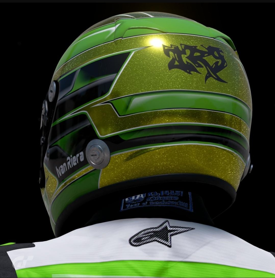 Replica de casco real para el piloto Ivan Riera para @thegranturismosport  del equipo <a href="/WorldDrivers/">TheDriversWorld</a>