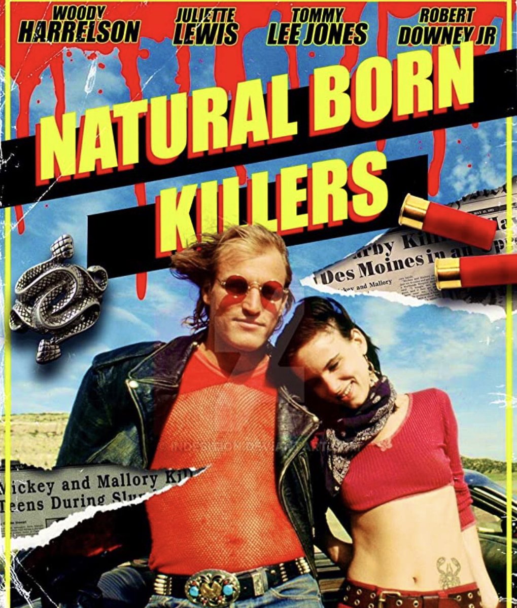ナチュラル・ボーン・キラーズ』の左側のポスター、ウディハレルソンの