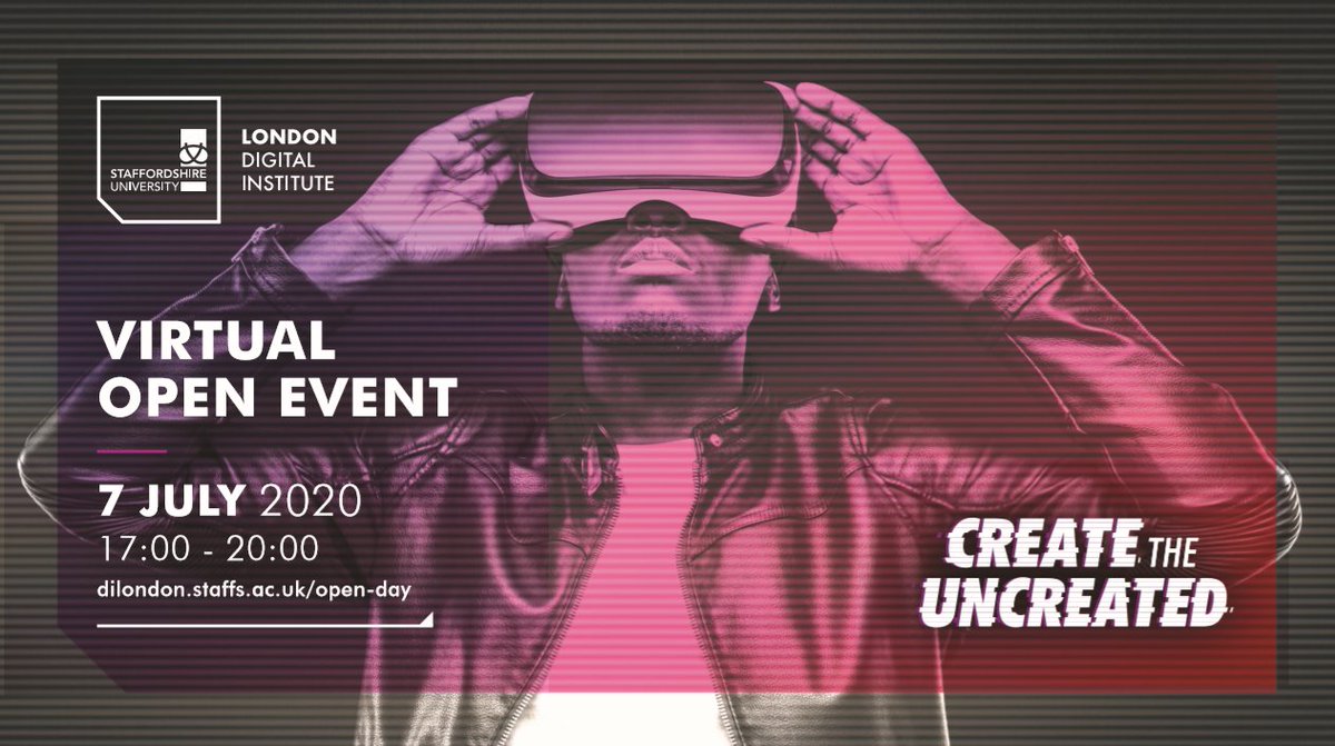 UniofStaffsLDN's tweet photo. Our Virtual Open Evening premieres today at 5PM! We look forward to showing everyone what we have in store for 2020 and 2021. See you all there. https://t.co/jRX3lFgWcV