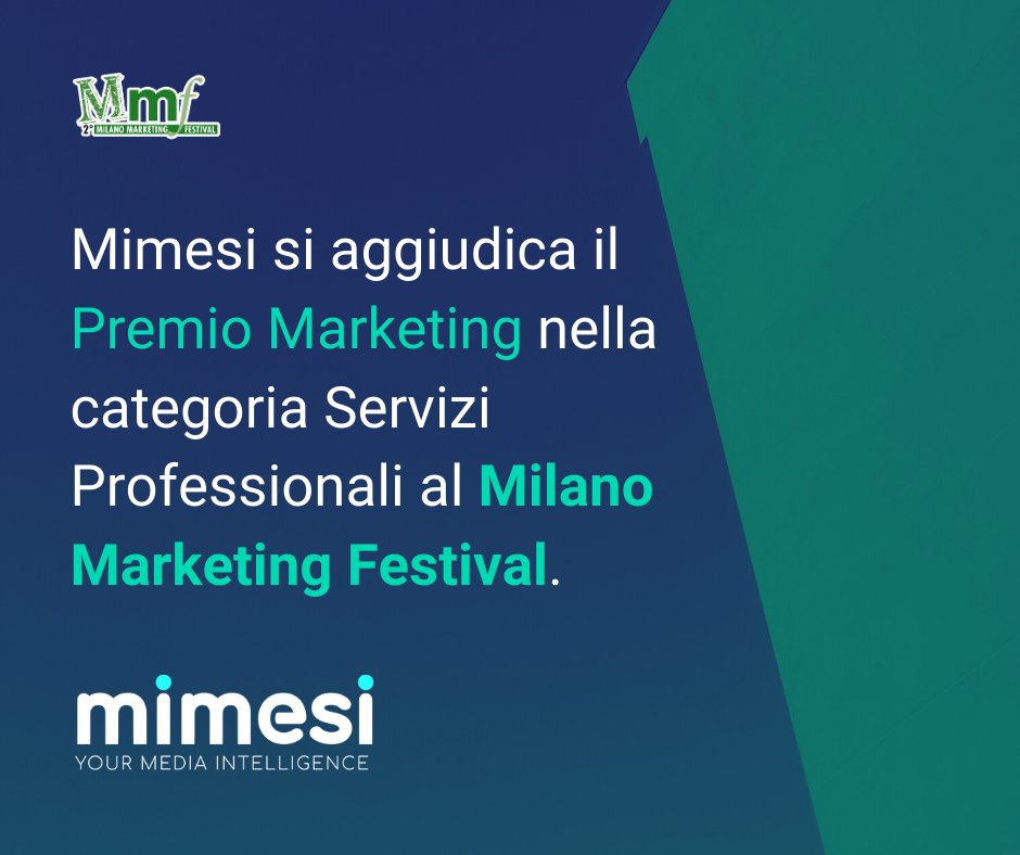 #MilanoMarketingFestival di Class Editori: Mimesi si aggiudica il premio marketing nella categoria Servizi Professionali. I vincitori sono stati selezionati dalla redazione di <a href="/ItaliaOggi/">ItaliaOggi</a> - Marketing Oggi e da un comitato tecnico formato da esperti di marketing.