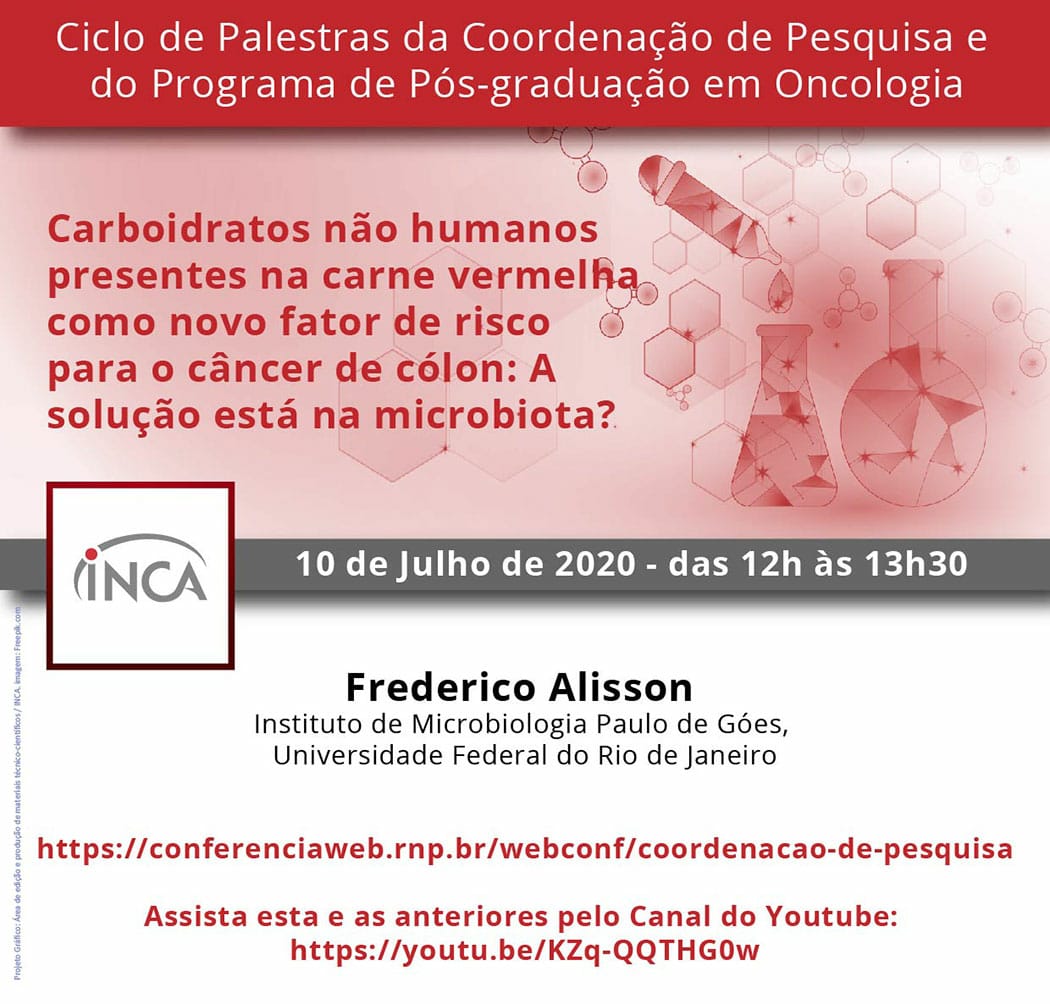 Pessoal, todos convidados!
Assistam ao vivo no Youtube: youtu.be/KZq-QQTHG0w
Ou na sala virtual da Pesquisa INCA: conferenciaweb.rnp.br/webconf/coorde…
Até lá!