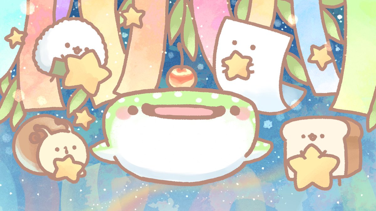 「#七夕の願い事  #七夕
「メロンソーダじんべえざめ」、「もめん」、「むりつむり」|湊谷 鈴🥝絵本クラファン中🌸イラストのお仕事受付中のイラスト