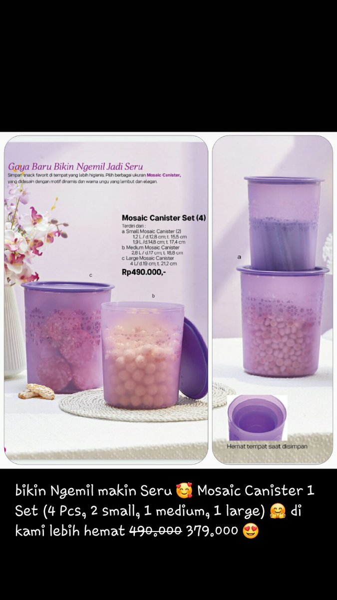 IanPudji's tweet photo. @infopekalongan baru nih, produk Tupperware bulan Juli 🤗 minat japri telp./WA 089665726572 (Brian, Pekalongan), bs jd reseller jg lhoo 😍

Untuk produk Tupperware lainnya bisa dicek di https://t.co/F0hOL8Ruyf dg harga khusus (di bawah harga brosur) dr kami 🥰

#tupperware https://t.co/h0MXDOmDAz