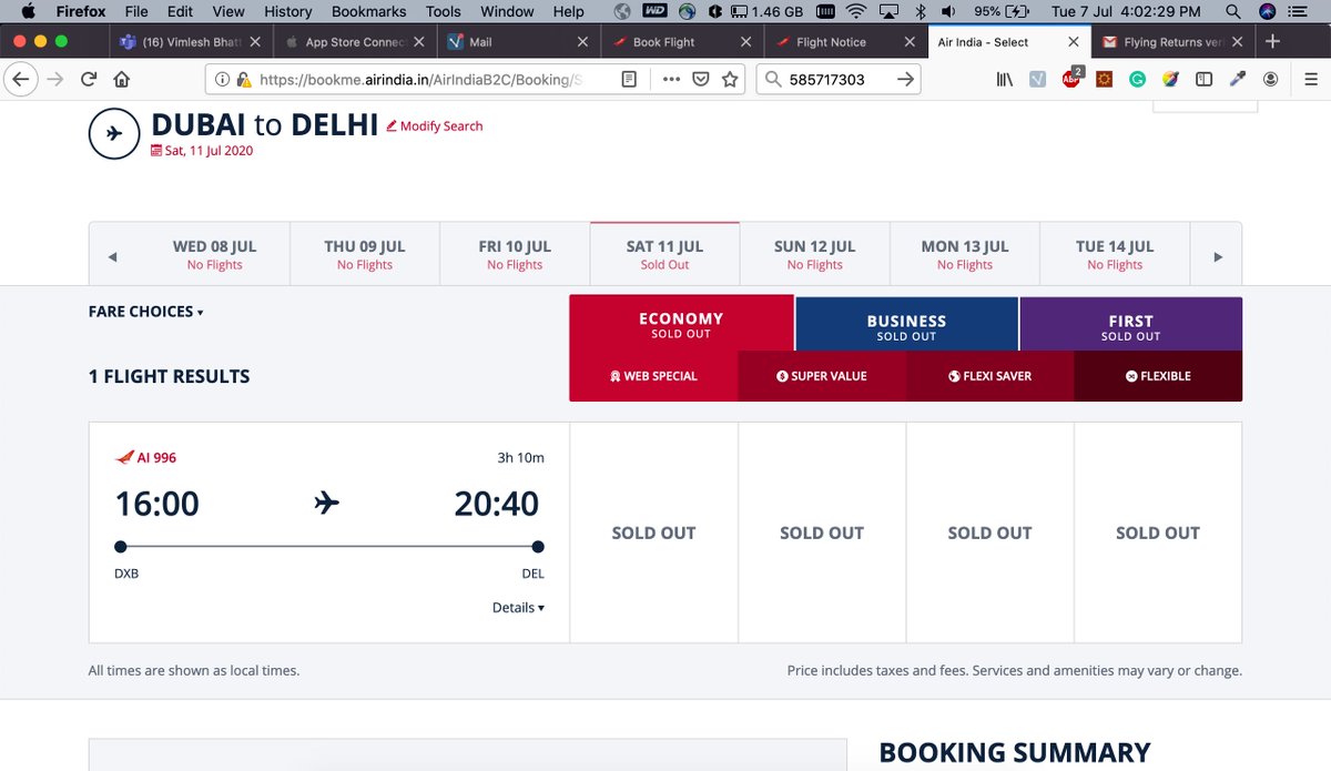 rohitroyale's tweet photo. @cgidubai @DrSJaishankar @DGCAIndia @HardeepSPuri @airindiain #VandeBharatMissionphase4 #VandeBharatMission @PMOIndia @MoCA_GoI 

 Flight shown sold out before the actual start of sale time. After 4 PM UAE time also is shows sold out. https://t.co/ZiK65HdJbS