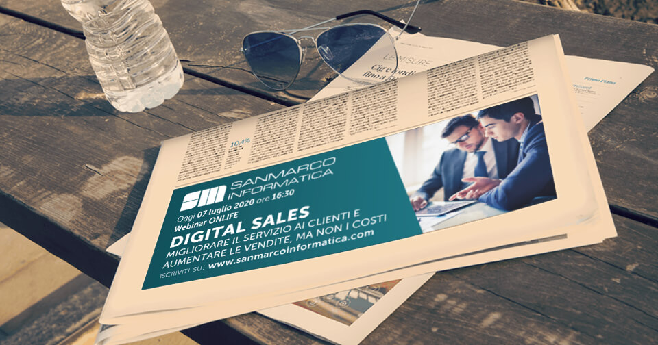 Anche su IlSole24Ore di oggi si parla del nostro webinar "Digital Sales". 
Sei ancora in tempo per iscriverti e partecipare.

sanmarcoinformatica.com/evento/03-webi…

#sanmarcoinformatica #webinarOnLife #DigitalTransformation #DigitalSales #business #innovazione #comunicazione