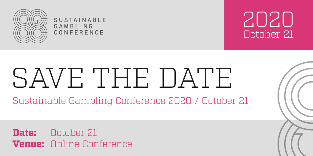 We're on for 2020! Save the date for this year's Sustainable Gambling Conference on October 21. For the 5th year running, we'll be bringing together industry experts from various fields, but this time - online! Look out for the agenda: bit.ly/2Dc6pFy #sustainablegambling