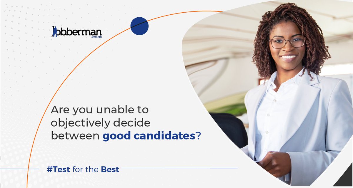 JobbermanGhana's tweet photo. Our Skills Assessments allow you to objectively sort out for the best.
Use Jobberman’s Skills Assessments and TEST for the BEST!
Request a demo: https://t.co/BUndYIpdXo
#testforthebest #jobbermanghana #recruitment https://t.co/gjy8PoBPYE