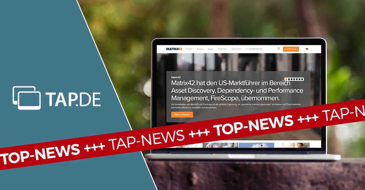 tap_de's tweet photo. ... als der „Trusted Advising Partner“ möchten wir gerne über die neueste Entwicklung bei unserem Technologiepartner #Matrix42 informieren: Heute wurde bekannt, dass Matrix42 den US-amerikanischen Softwareanbieter #FireScope übernommen hat ....
https://t.co/3bo6V5nPMf https://t.co/24ZFqQuJji