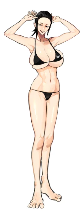 ビキニの日に描き始めたのでセーフ長身を強調してみた^^ 