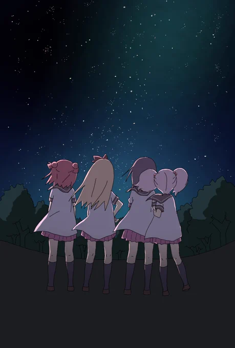 七夕なので先日描いて放置してた後ろ姿に星空の背景をつけてみました
埼玉は曇ってて星見えません😇 
