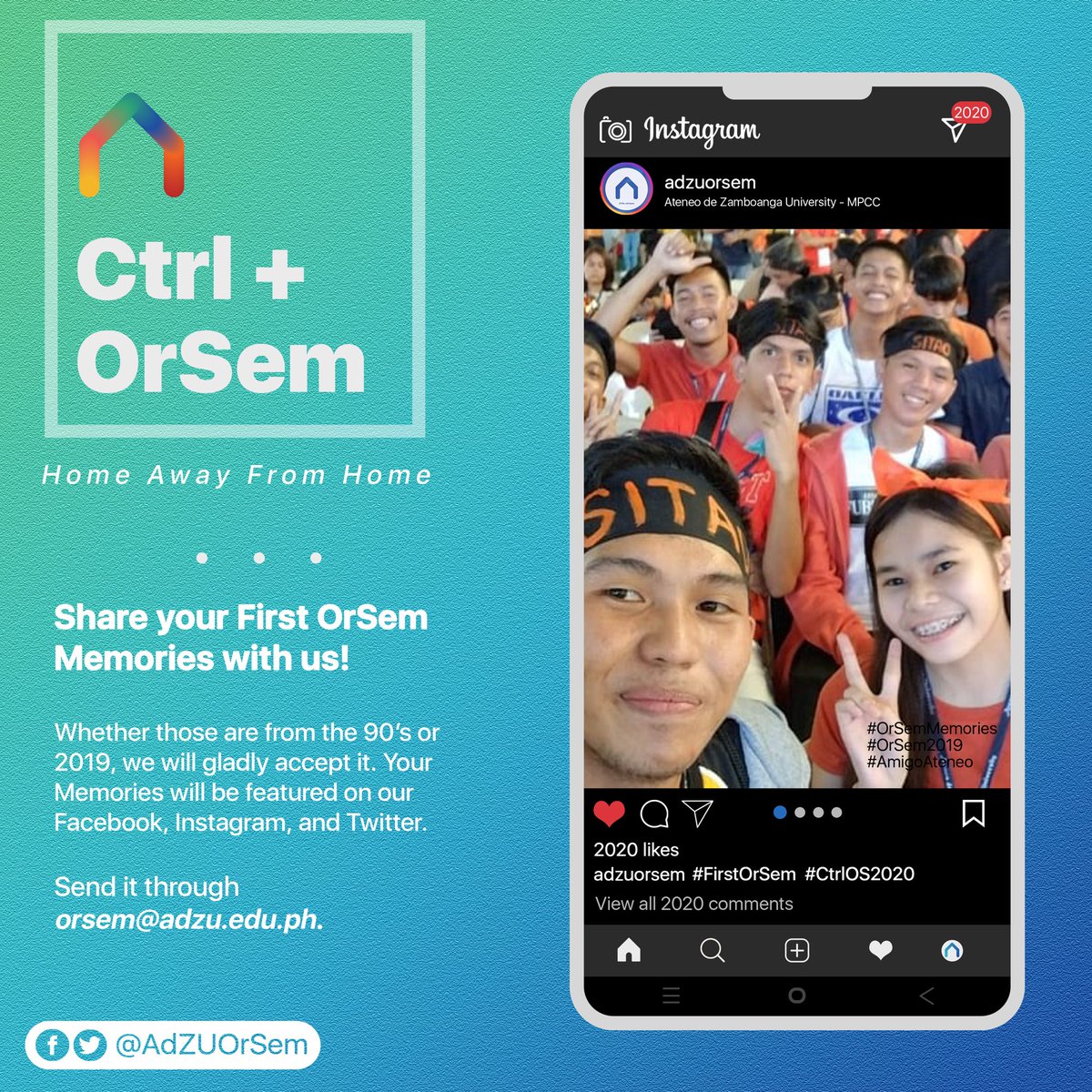 AdZUOrSem's tweet photo. Let's have a trip down memory lane, Ateneans! 💙

Got some memorable memories from your first ever OrSem? If you do, we are inviting you to SHARE your #FirstOrSemMemories with us! https://t.co/NE8AgkIQuZ