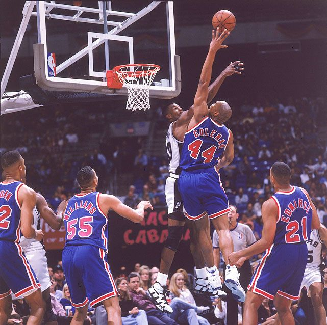 Derrick Coleman: 1993-94.20.2pts, 11.3rbd, 3.4ast, 0.9stl, 1.8blk. 44.7 FG%, 31.4 3P%, 77.4 FT%.All NBA 3rd Team.