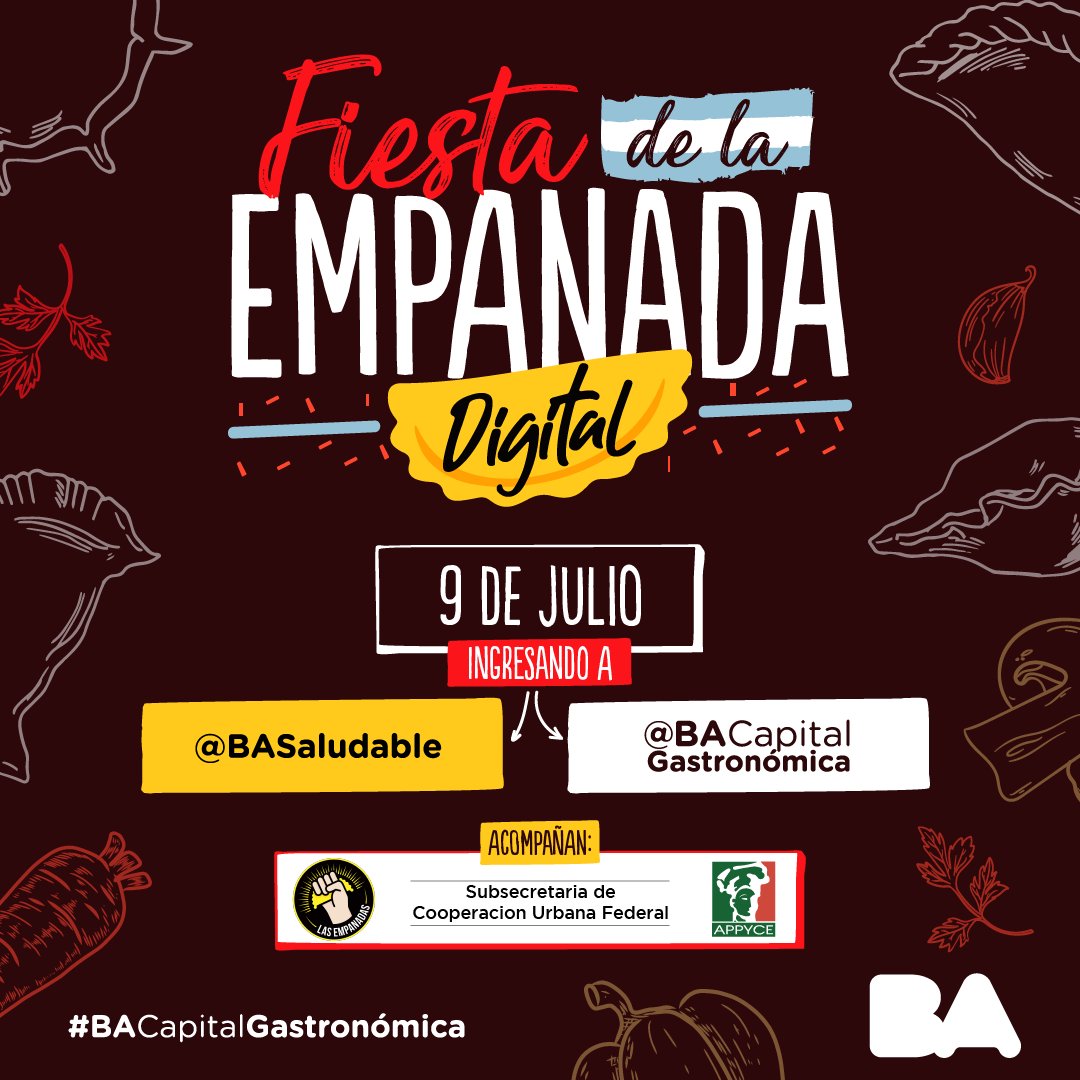 onthefoodieside's tweet photo. Esta vez la Fiesta de la Empanada (es) Digital https://t.co/Tmj0pacn6L #9dejulio #independencia #empanadas #Narda #FeliPizarro #RomiPereiro #DolliIrigoyen #PamelaVillar #EstefiColombo #MartínMolteni #KarinaGao #AleTemporini #CristianAquila #PietroSorba #SilvinaRumi https://t.co/ZVKsc4d0yn